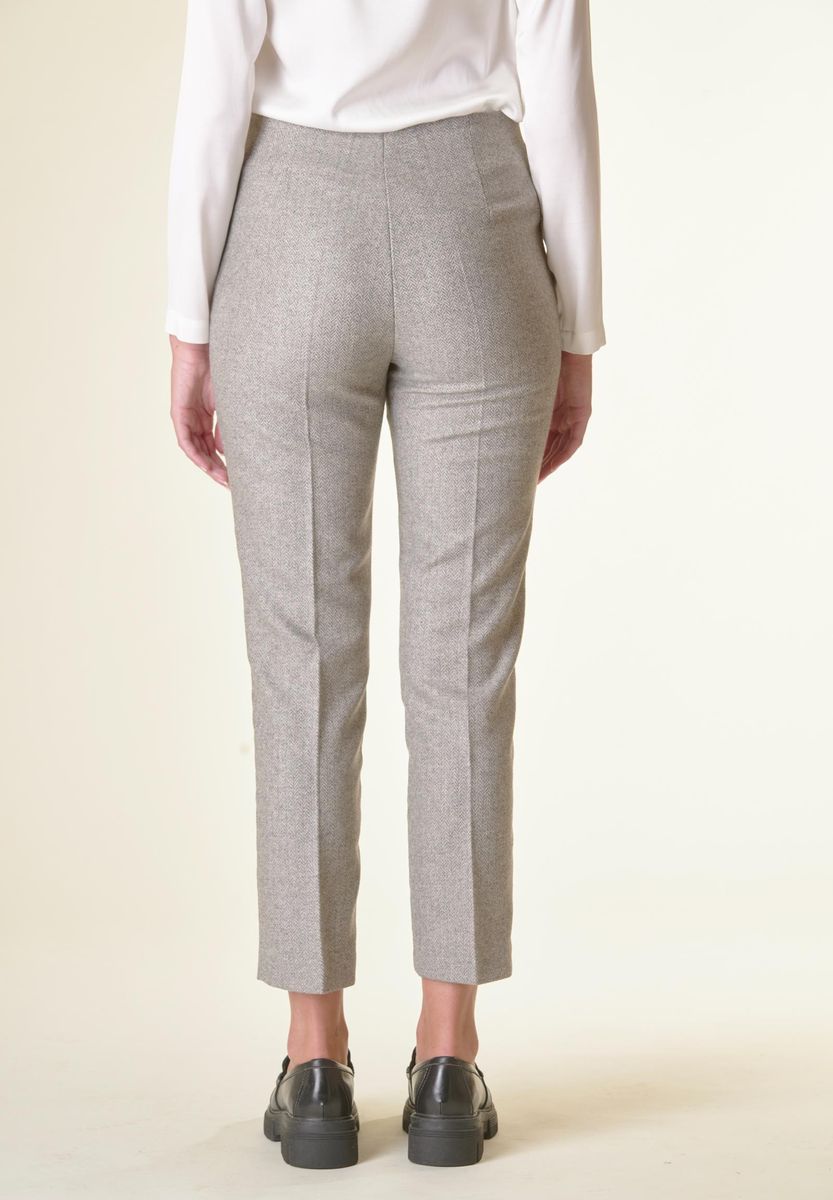 Angelico Pantalone grigio spigato sigaretta lana Offerte