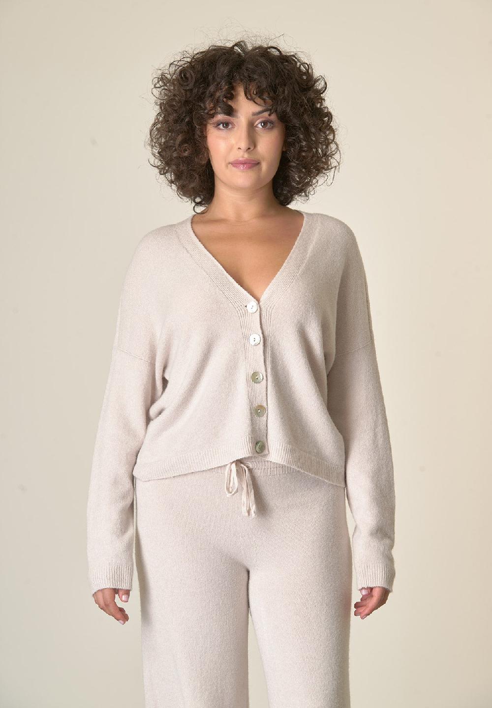 Angelico Cardigan avorio bottoni In Saldo