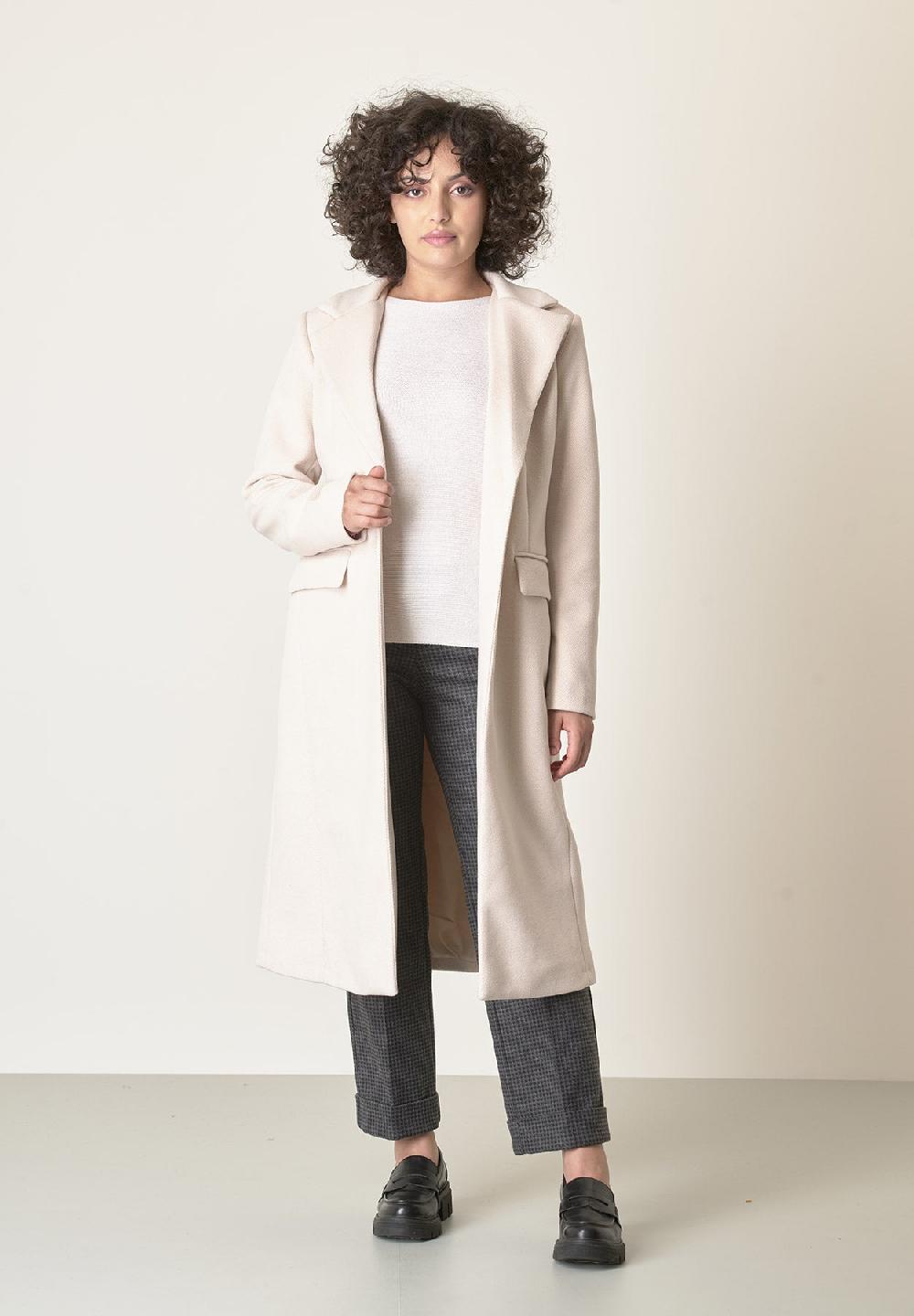 Angelico Cappotto panna avvitato tessuto diagonale Sconto di tempo limitato