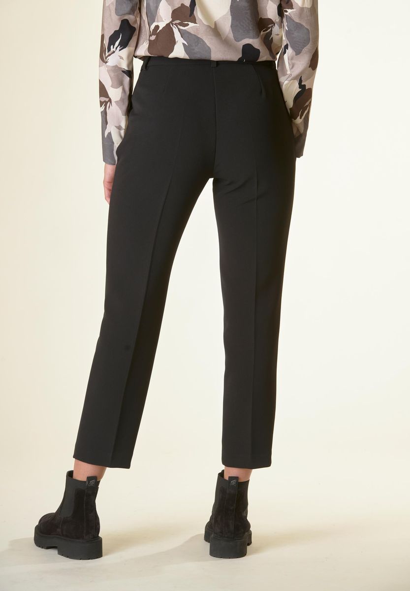 Angelico Pantalone nero crepe sigaretta Flash Sale