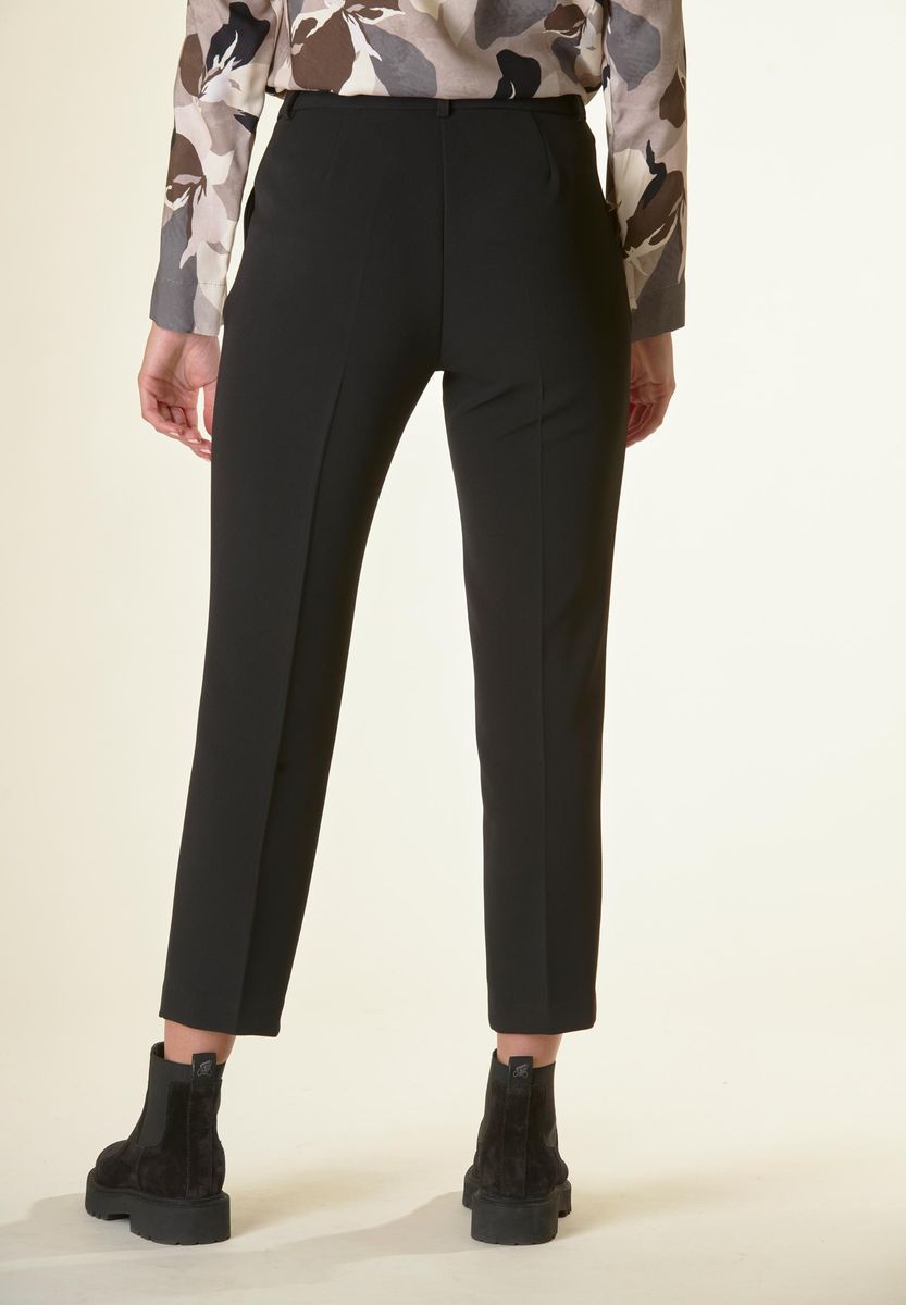 Angelico Pantalone nero crepe sigaretta Flash Sale