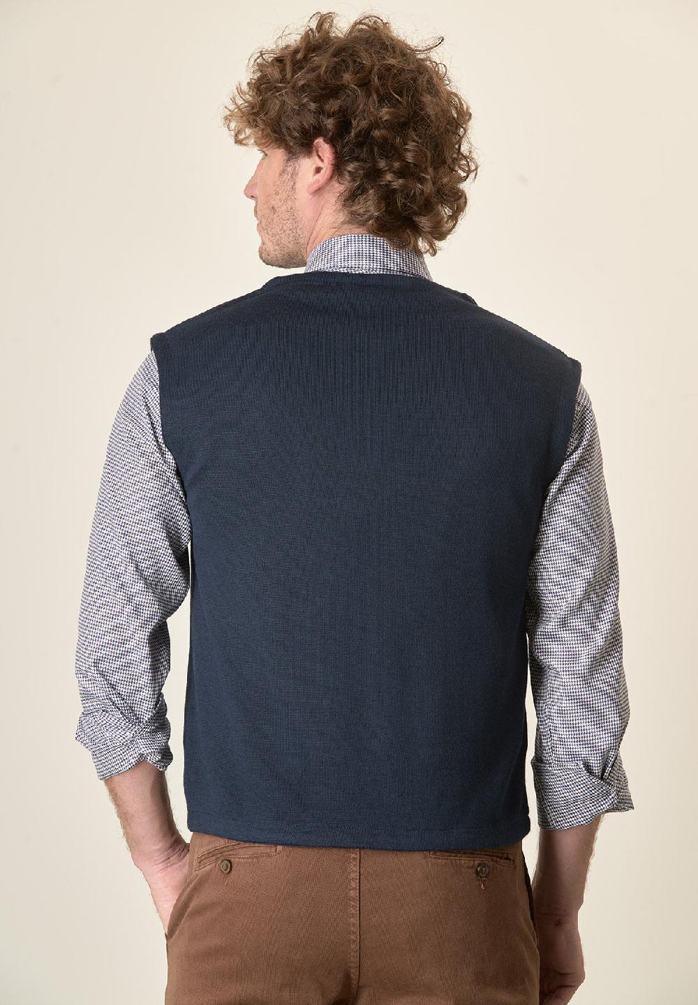 Angelico Gilet blu doppiopetto misto lana Cyber Monday