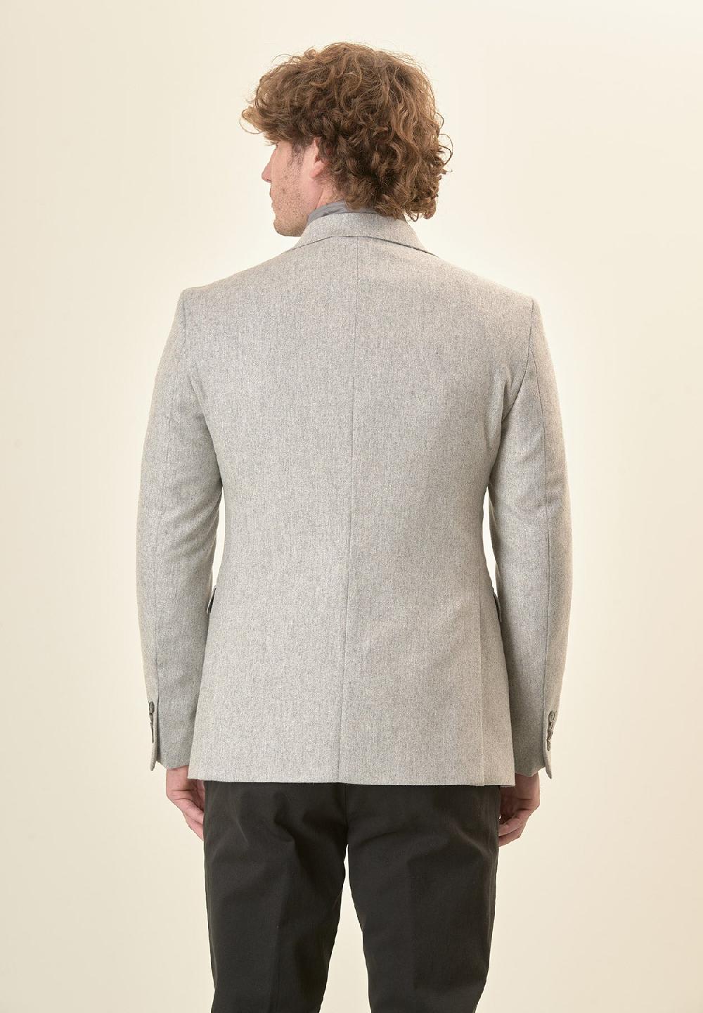 Angelico Giacca grigio chiaro pettorina misto lana custom fit Offerta natalizia