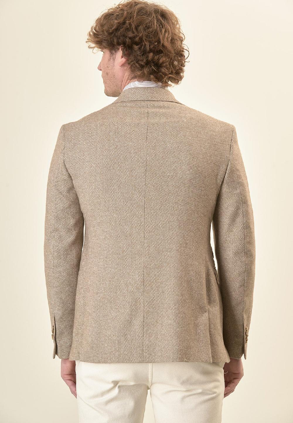 Angelico Giacca beige knickerbocker misto lana custom fit Offerta per la Festa della Mamma