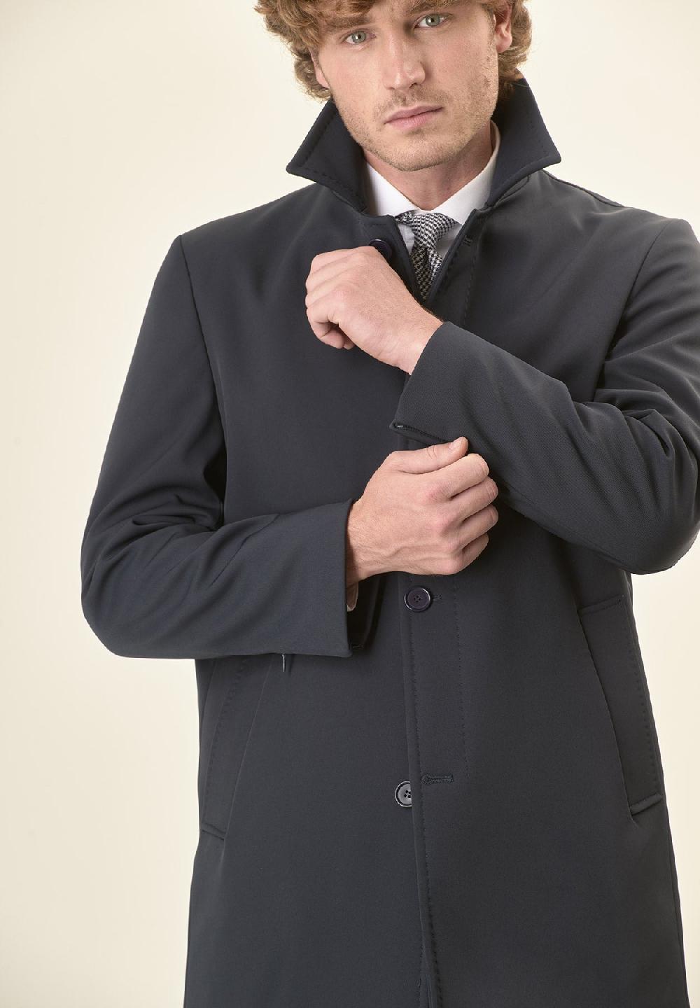 Angelico Impermeabile blu con bottoni Smaltimento dello stoccaggio
