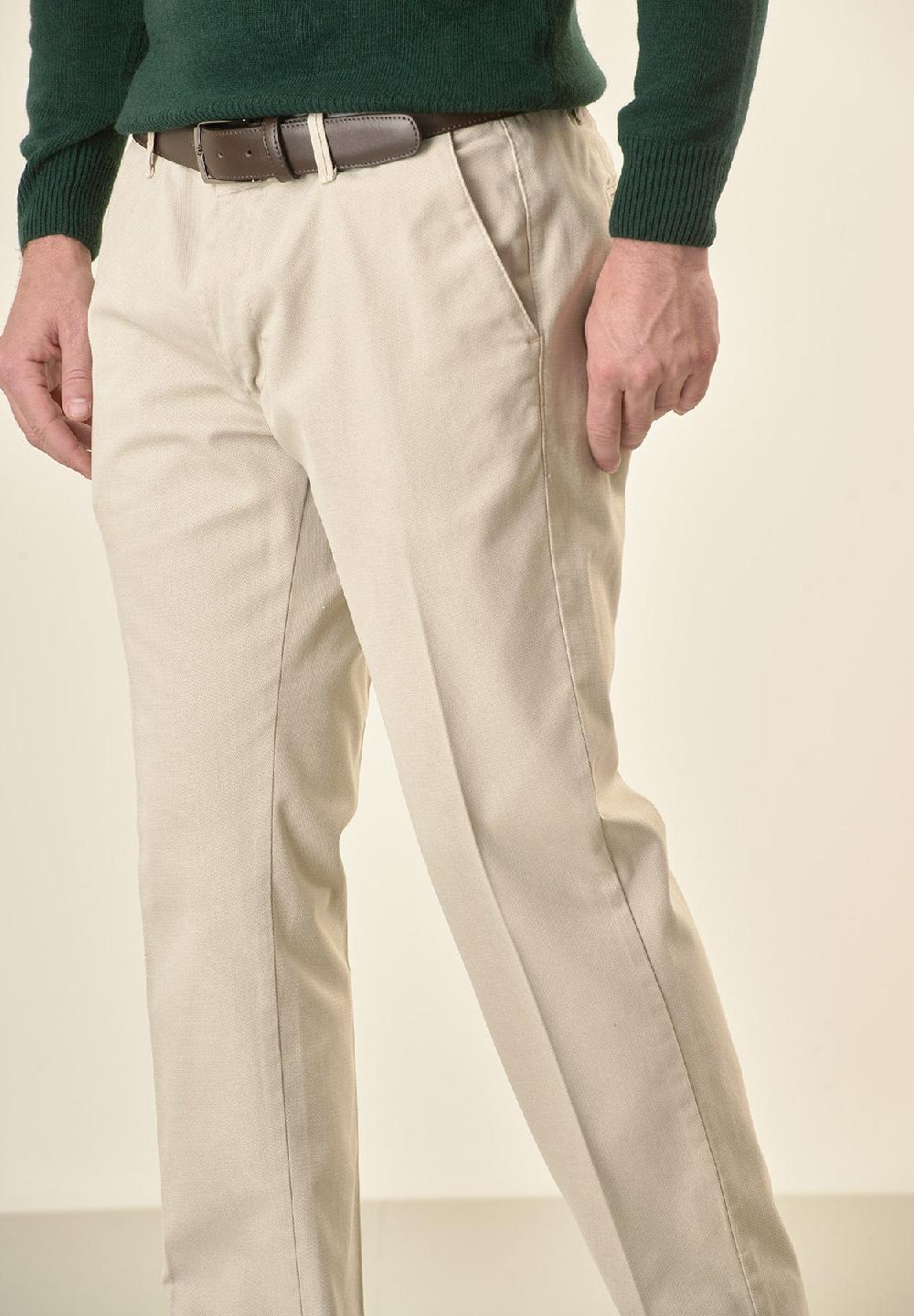 Angelico Pantalone avorio armatura cotone stretch slim fit Online Outlet