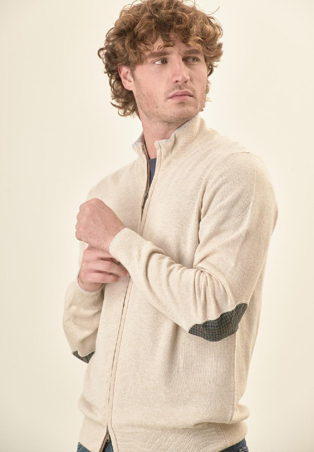 Angelico Giacca zip beige toppe misto cashmere Bestseller