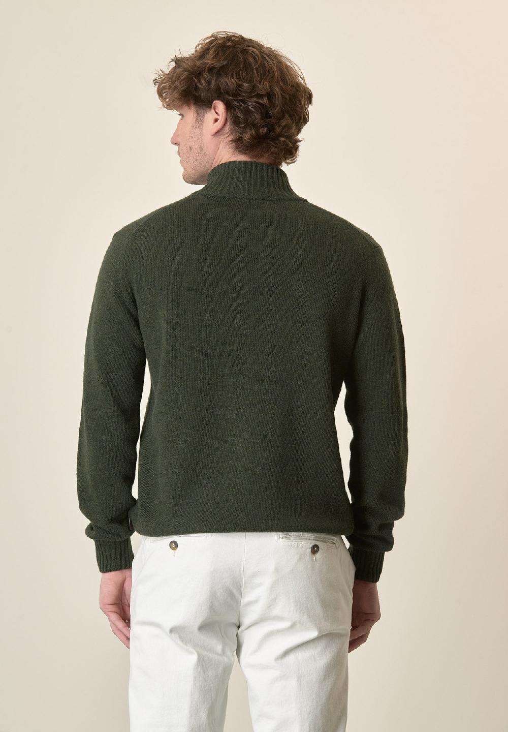Angelico Lupetto zip verde misto lana Offerte giornaliere