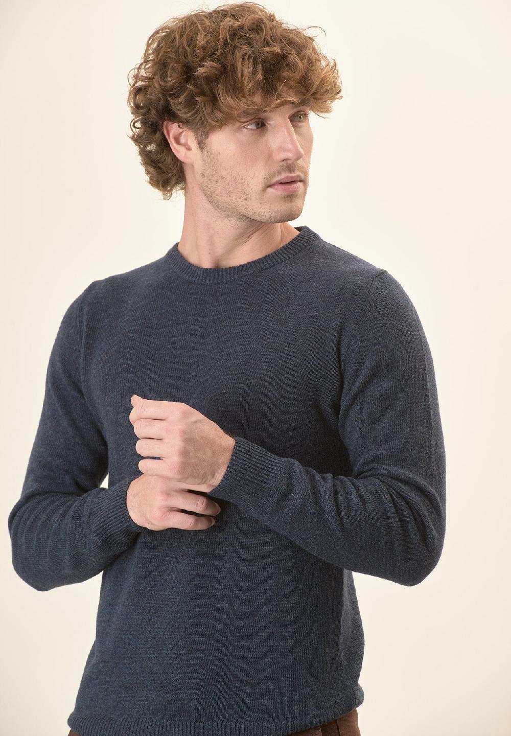Angelico Girocollo blu denim misto cashmere Prezzo basso