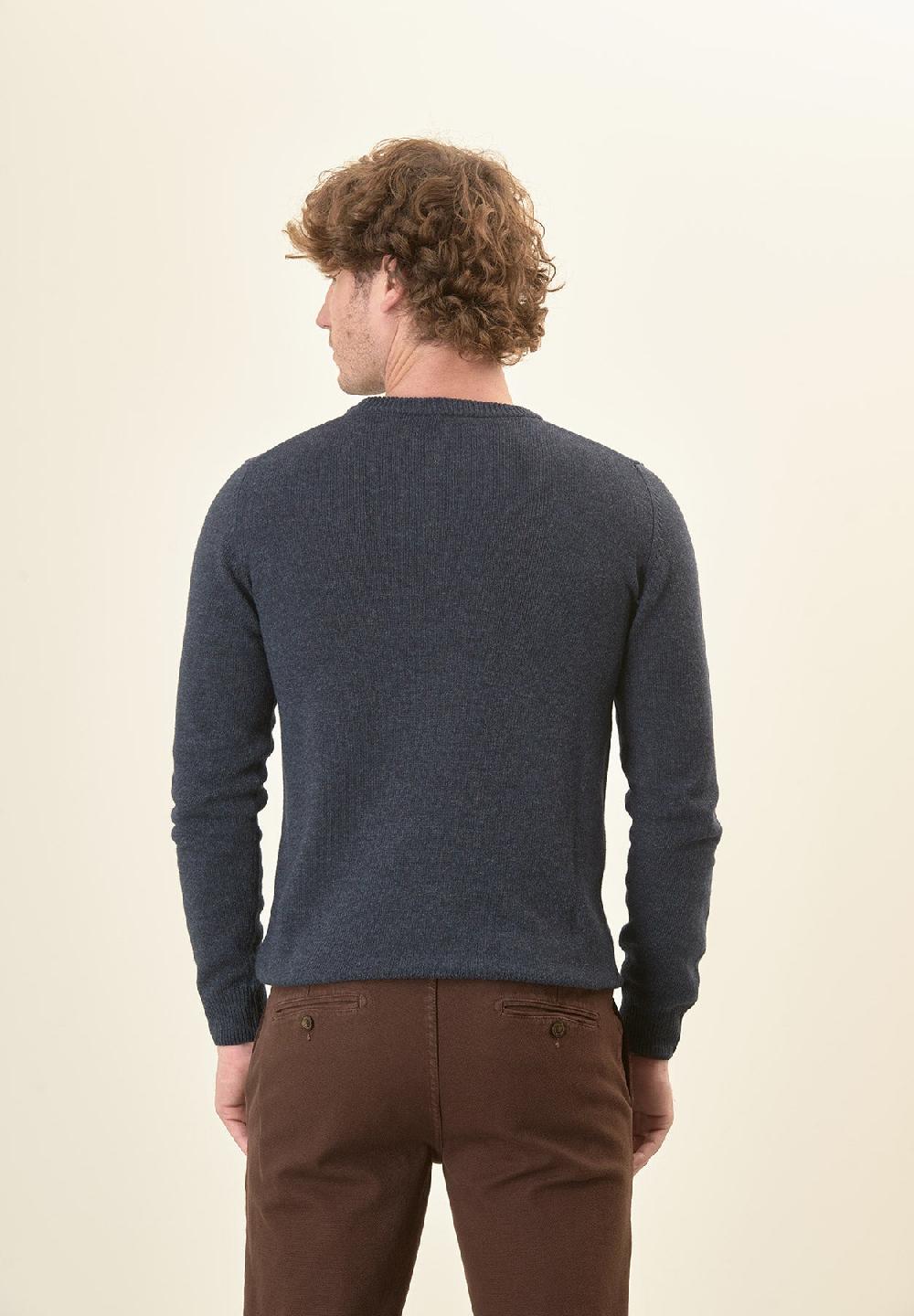 Angelico Girocollo blu denim misto cashmere Prezzo basso