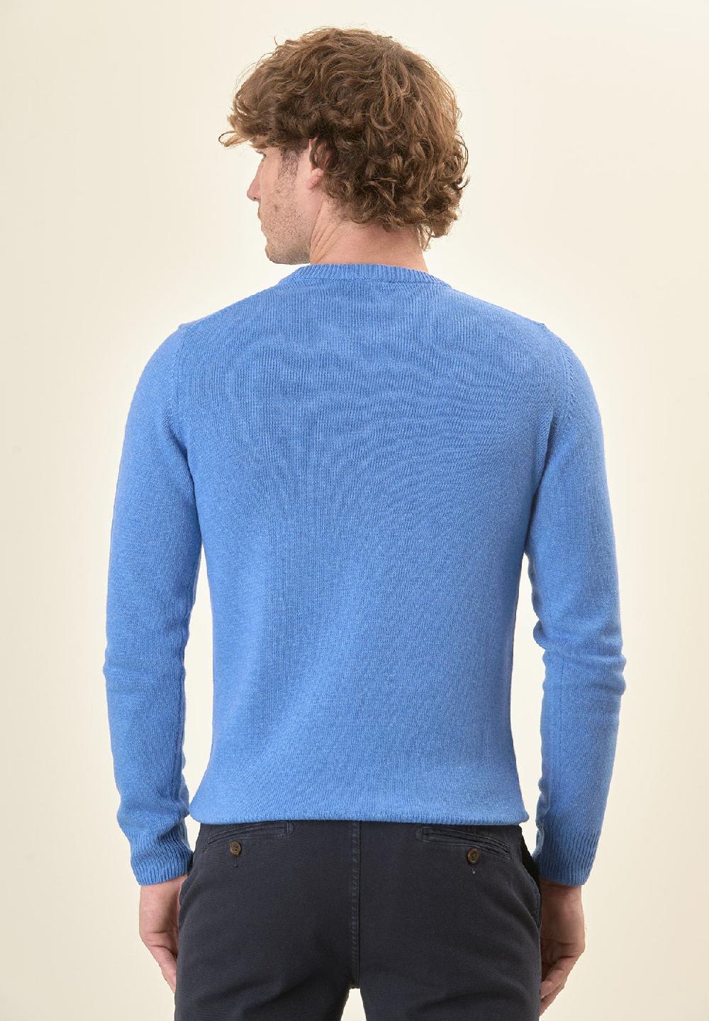 Angelico Girocollo azzurro misto cashmere Super Saving Price
