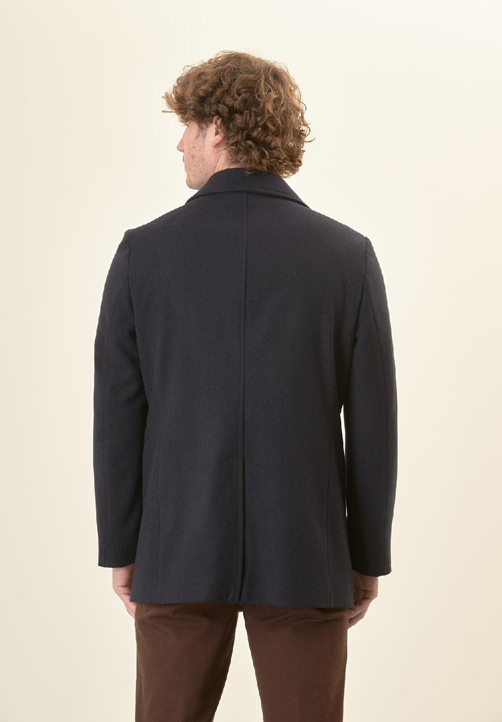 Angelico Peacoat blu doppiopetto misto lana Offerta settimanale