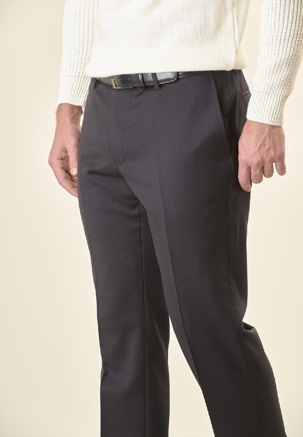 Angelico Pantalone blu sallia lana vergine stretch custom fit Ritorno libero