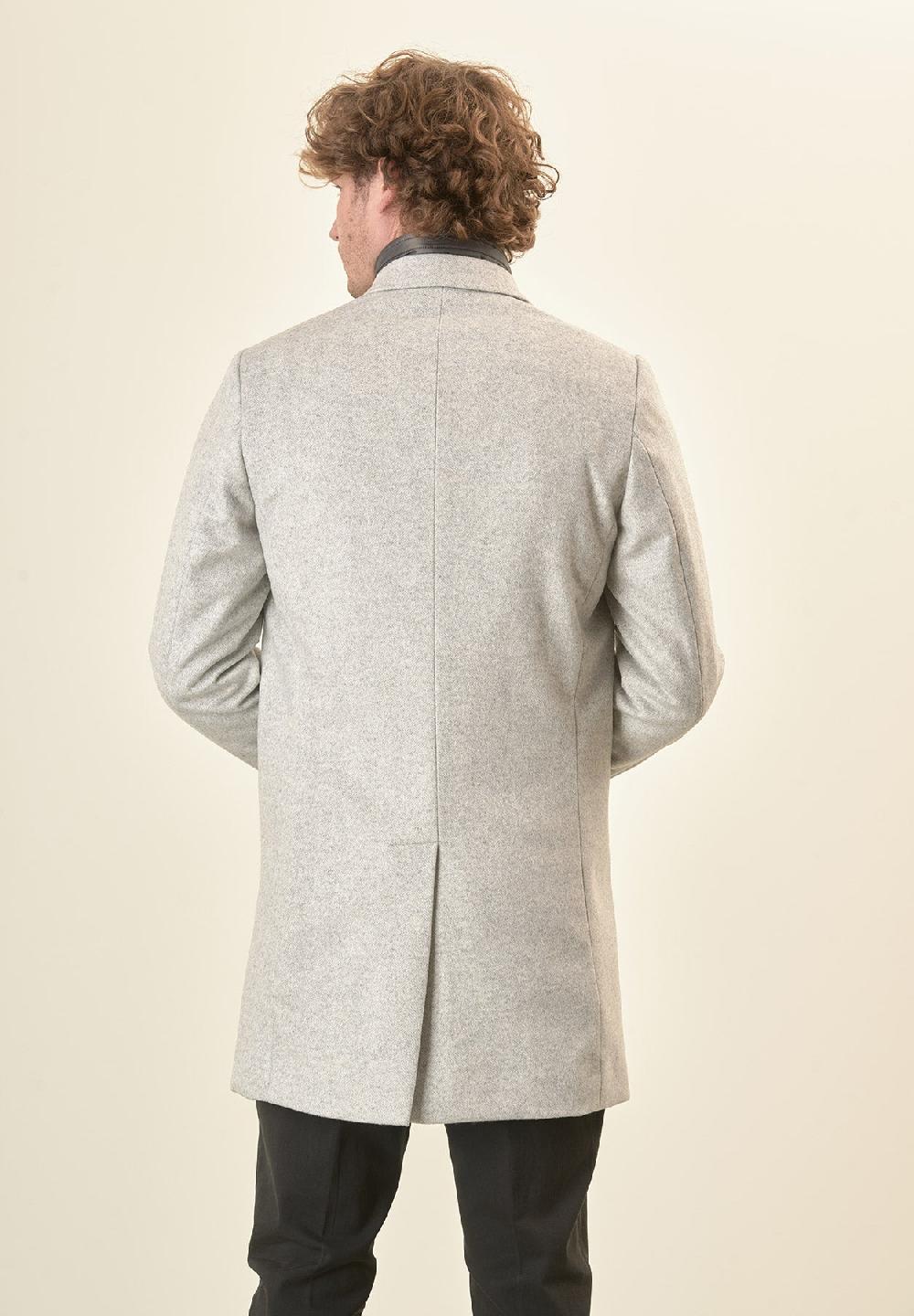 Angelico Cappotto grigio misto cashmere resca pettorina staccabile Rilascio limitato