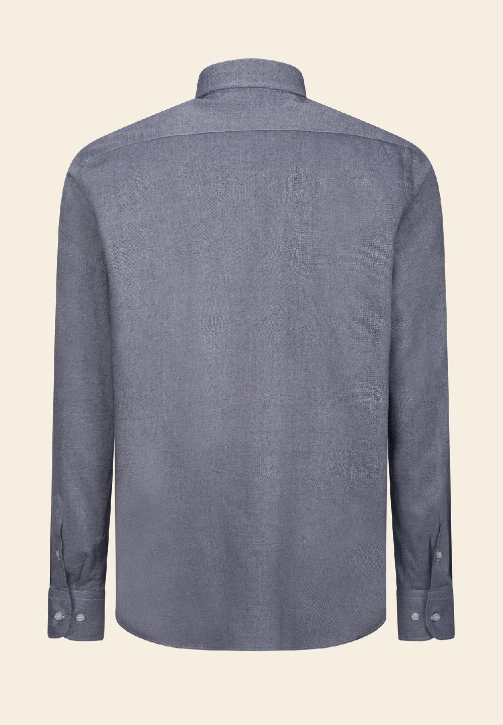Angelico Camicia blu flanella taschino cotone regular fit Promozione temporanea