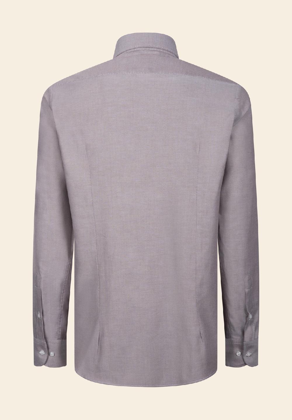Angelico Camicia marrone oxford cotone slim fit Fino al 60% di sconto