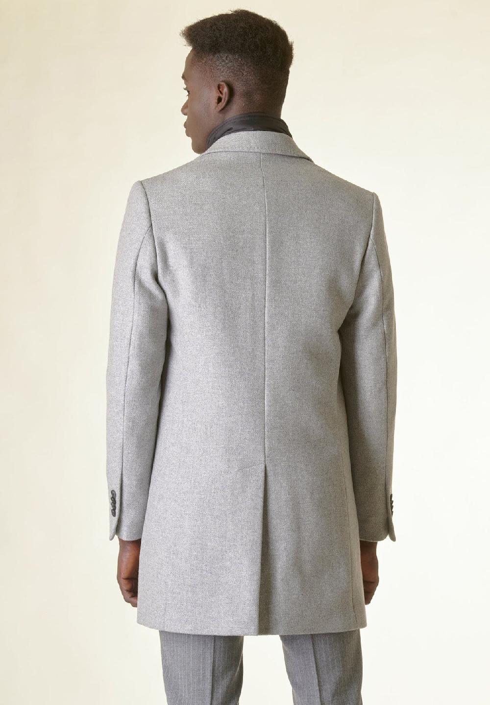 Angelico Cappotto grigio melange lana Enormi sconti