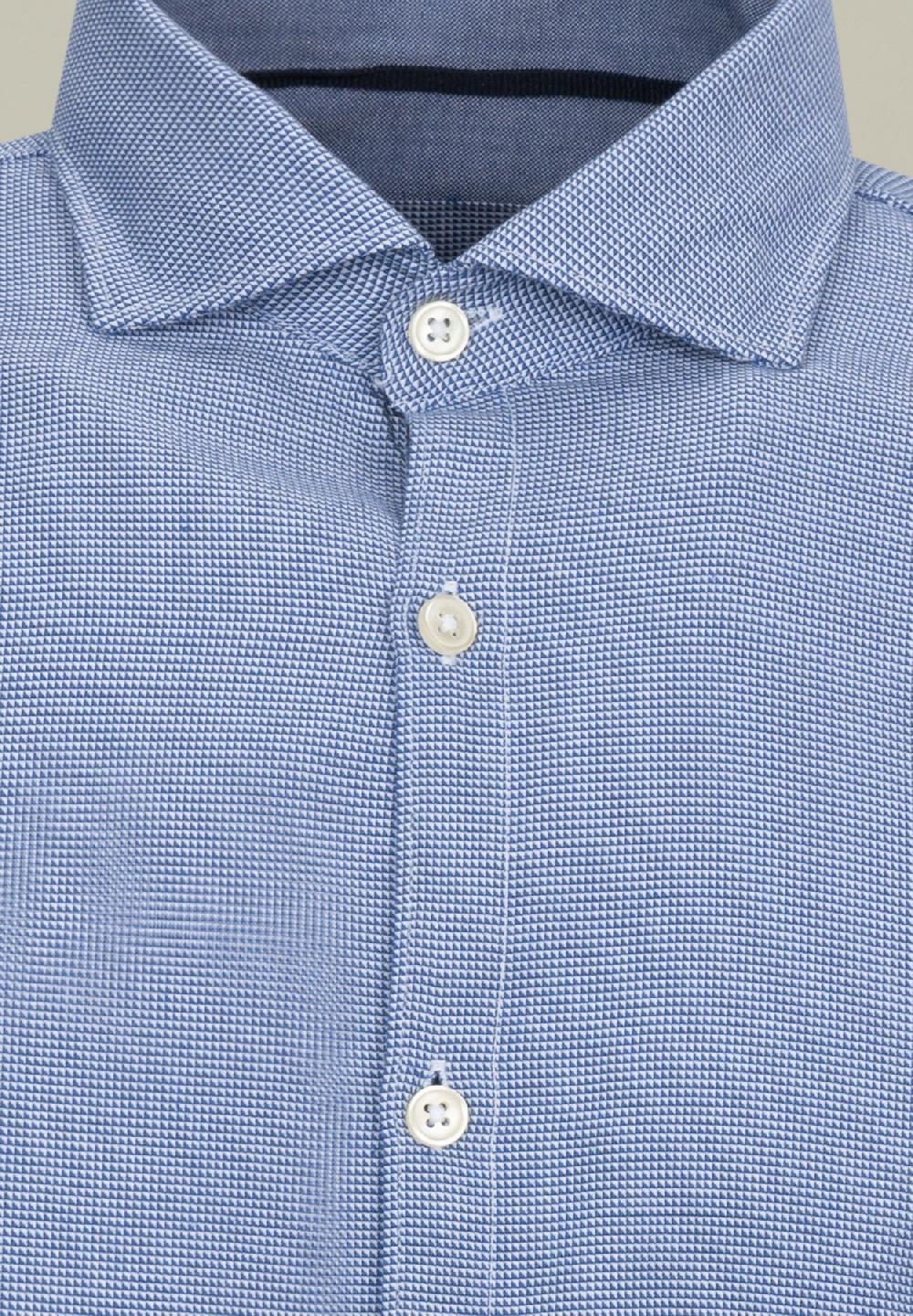 Angelico Camicia azzurra microdisegno jacquard regular fit 50% di sconto con spedizione gratuita