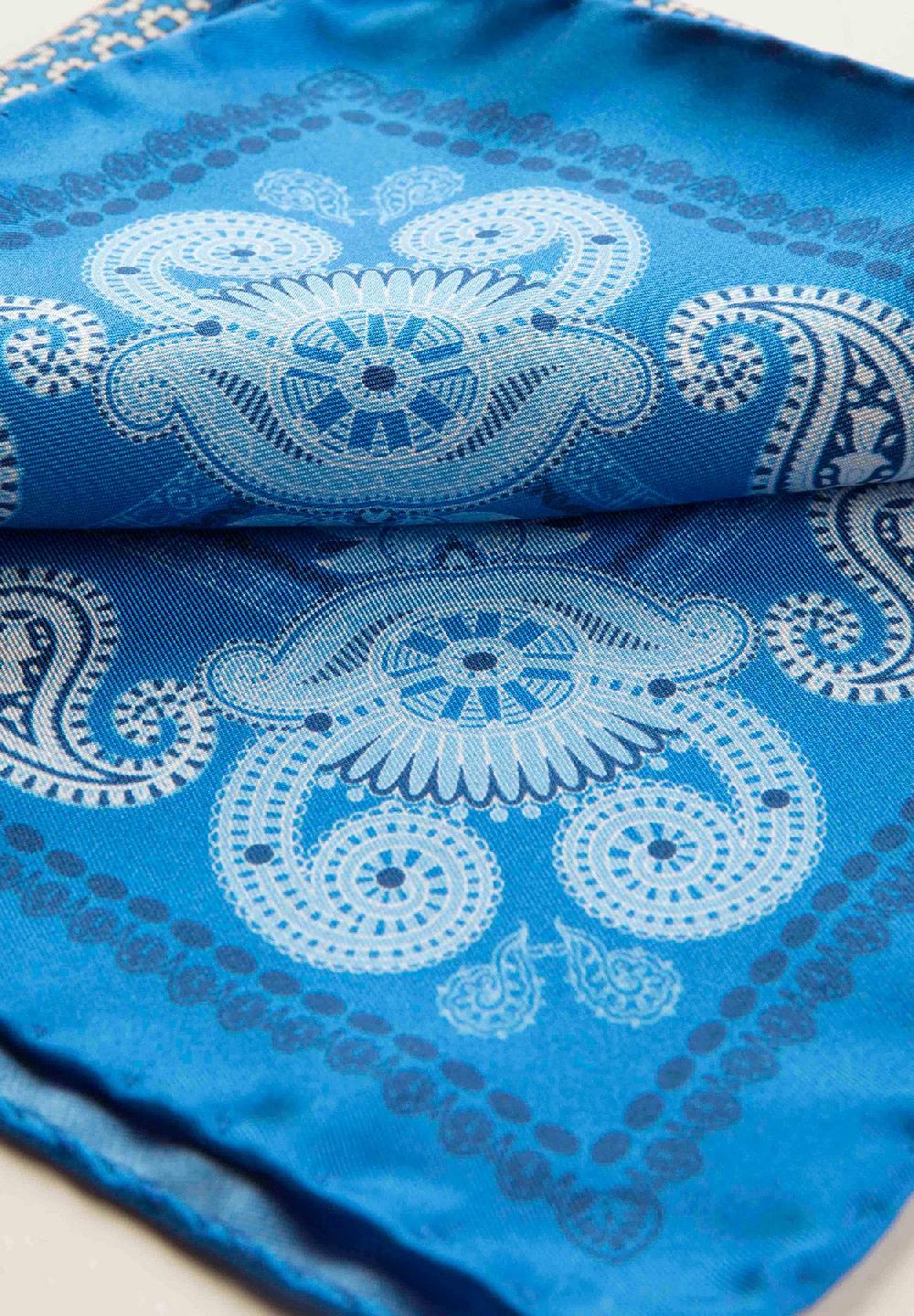 Angelico Pochette celeste azzurra fantasia cashmere seta 2025