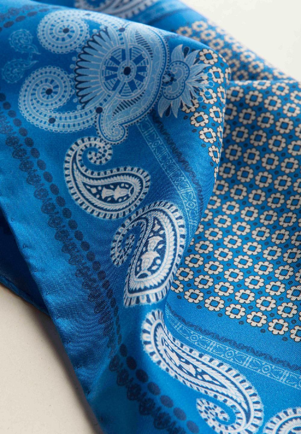Angelico Pochette celeste azzurra fantasia cashmere seta 2025