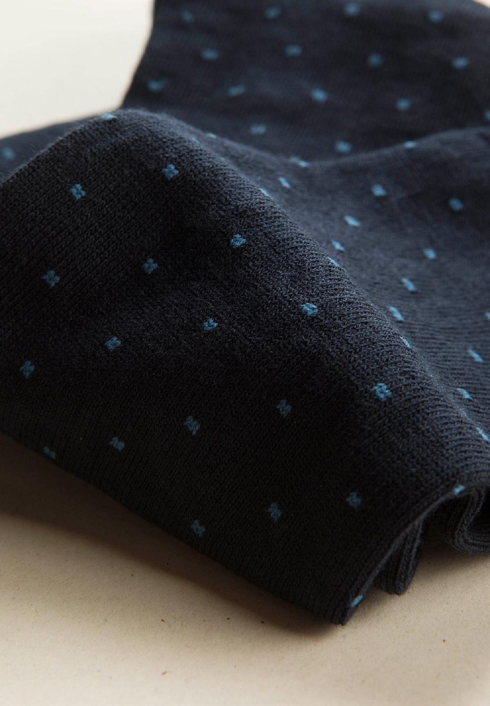 Angelico Calza blu scuro micro pois cotone stretch Novità