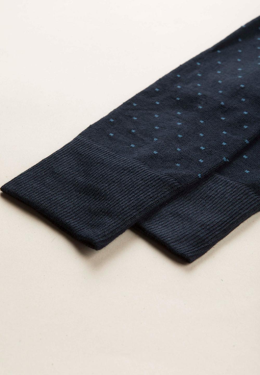 Angelico Calza blu scuro micro pois cotone stretch Novità