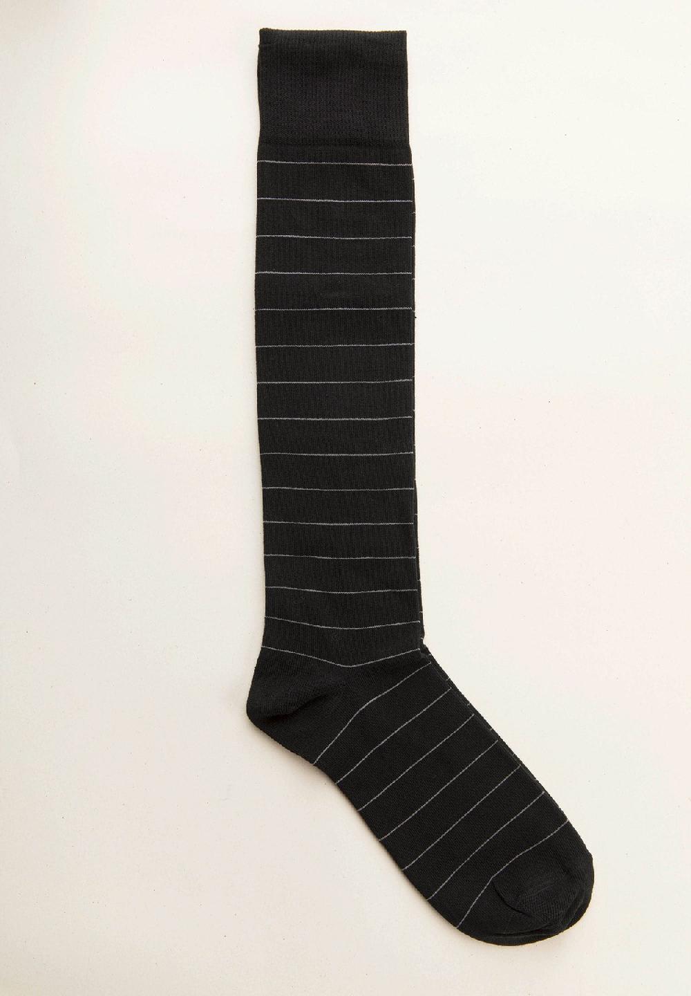 Angelico Calza nero righe cotone stretch Presa