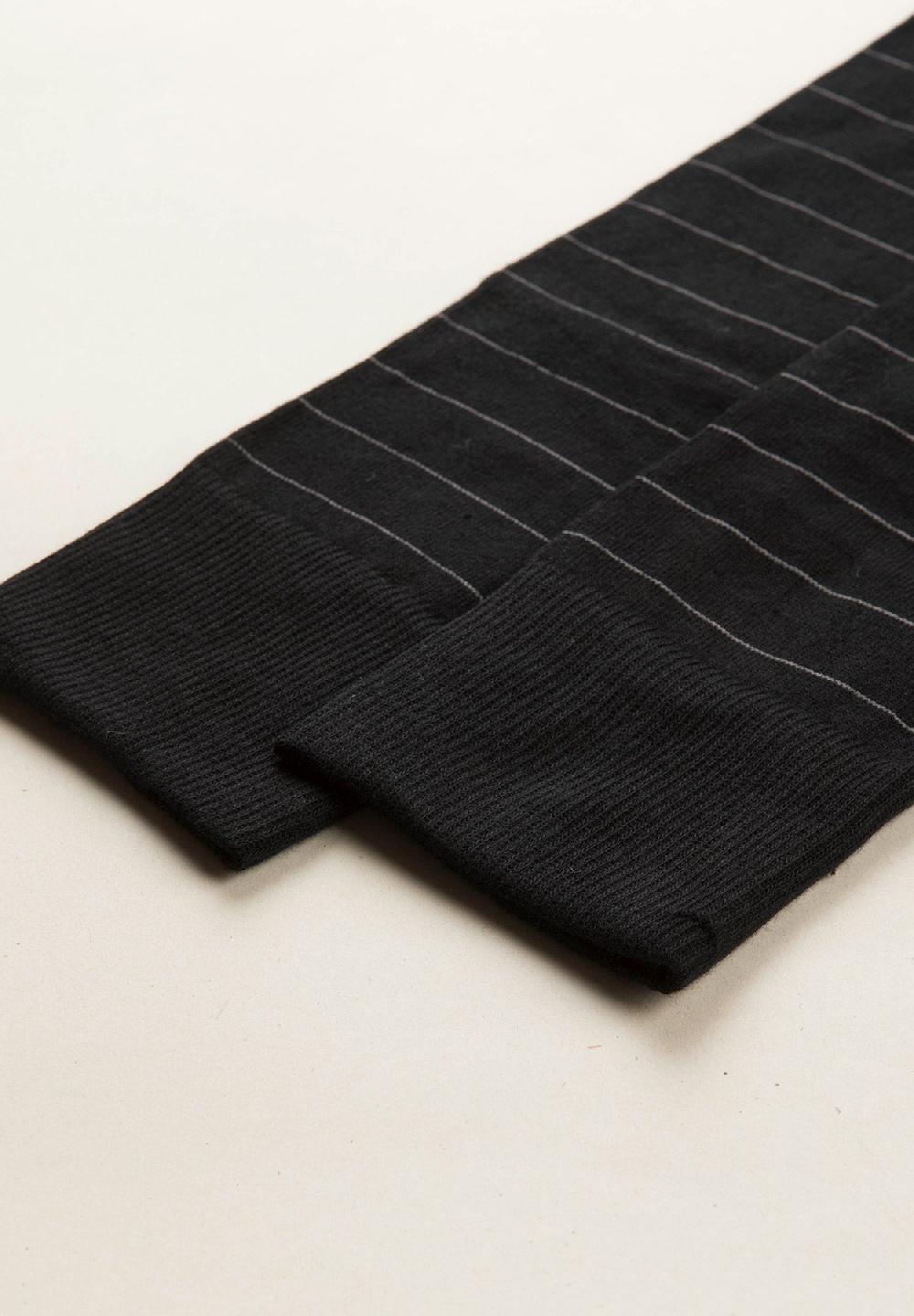 Angelico Calza nero righe cotone stretch Presa