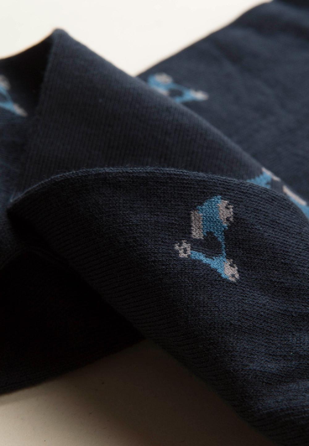Angelico Calza blu scuro fantasia vespe cotone stretch Outlet