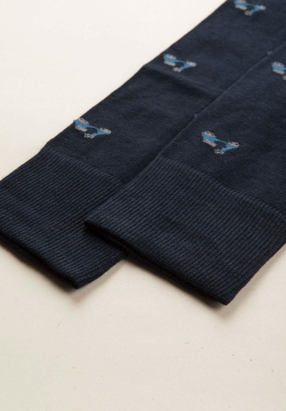 Angelico Calza blu scuro fantasia vespe cotone stretch Outlet