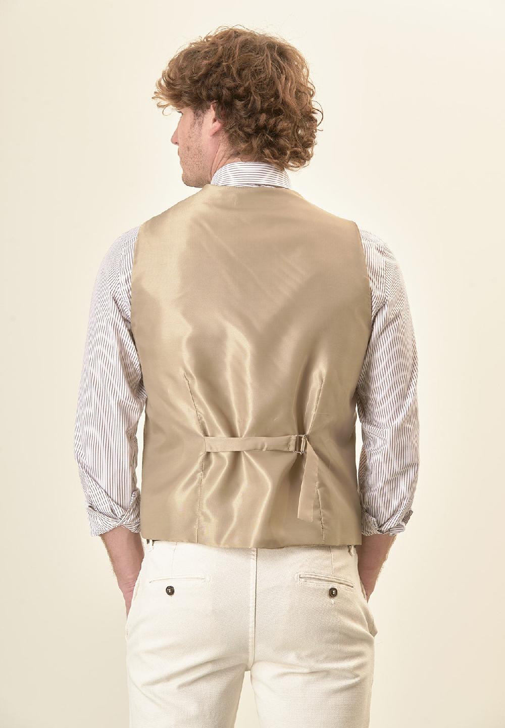 Angelico Gilet beige knickerbocker custom fit Vendita Calda
