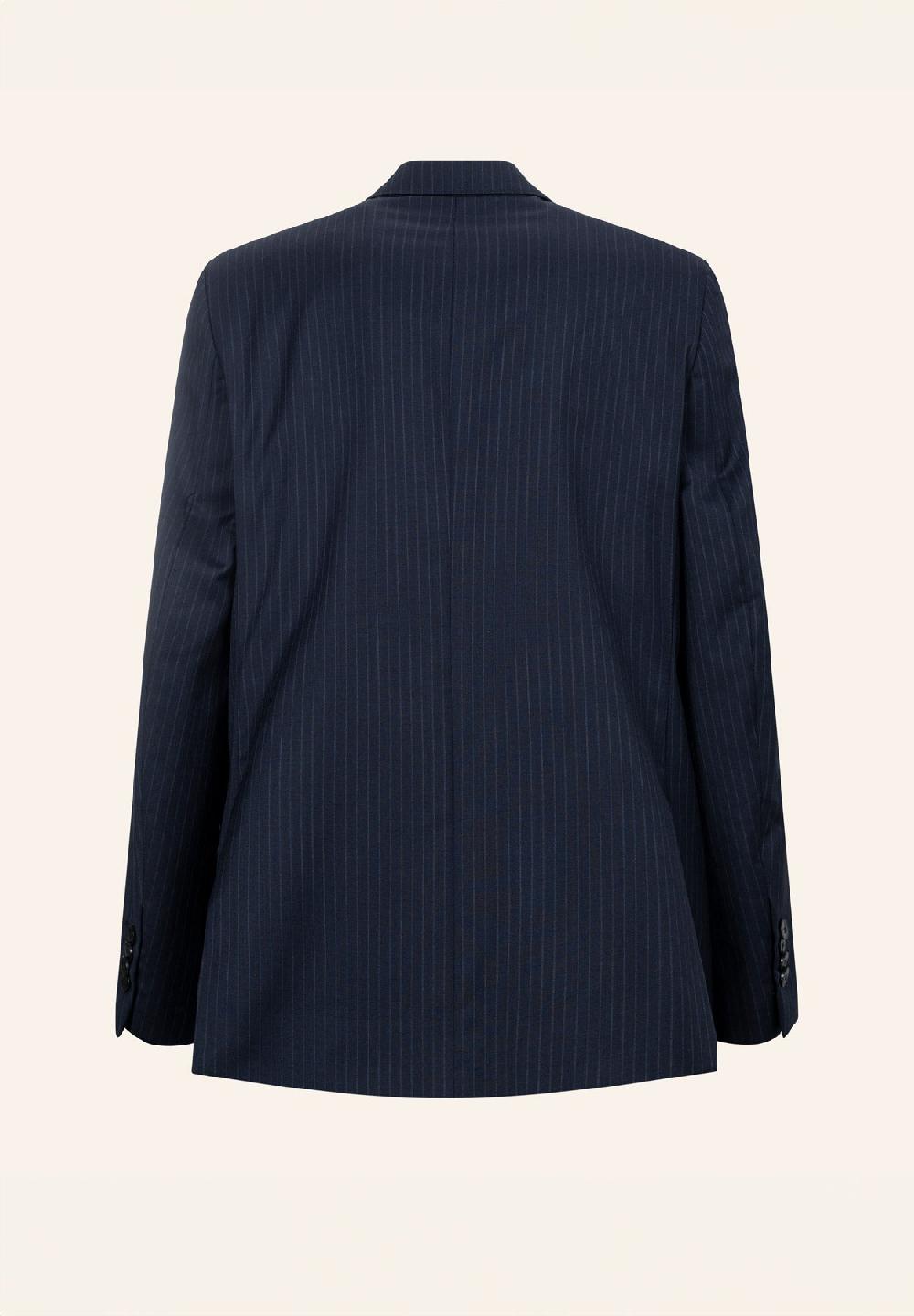 Angelico Abito blu gessato lana vergine comfort fit Saldi Di Fabbrica