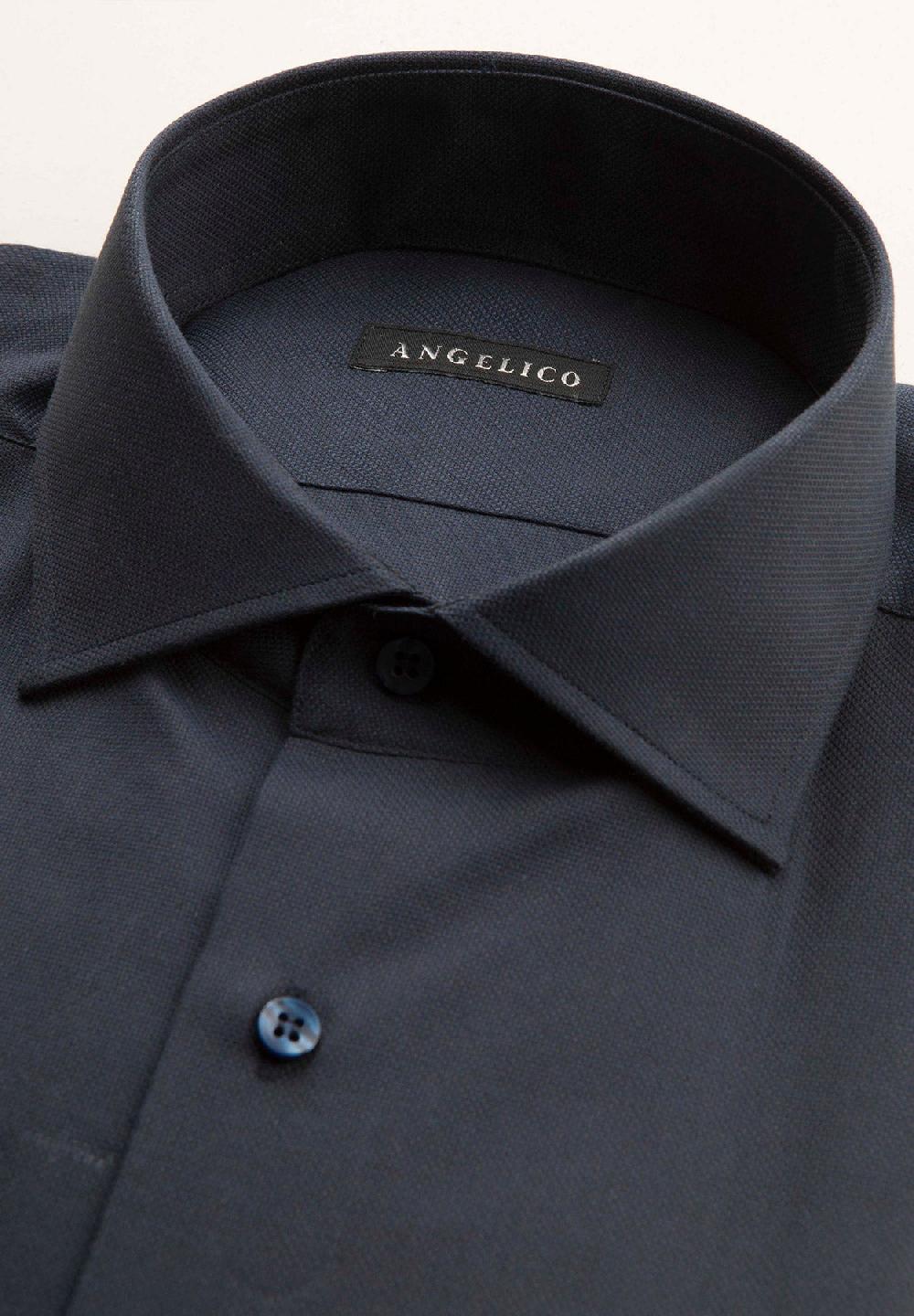 Angelico Camicia blu oxford cotone comfort fit Vendite Flash