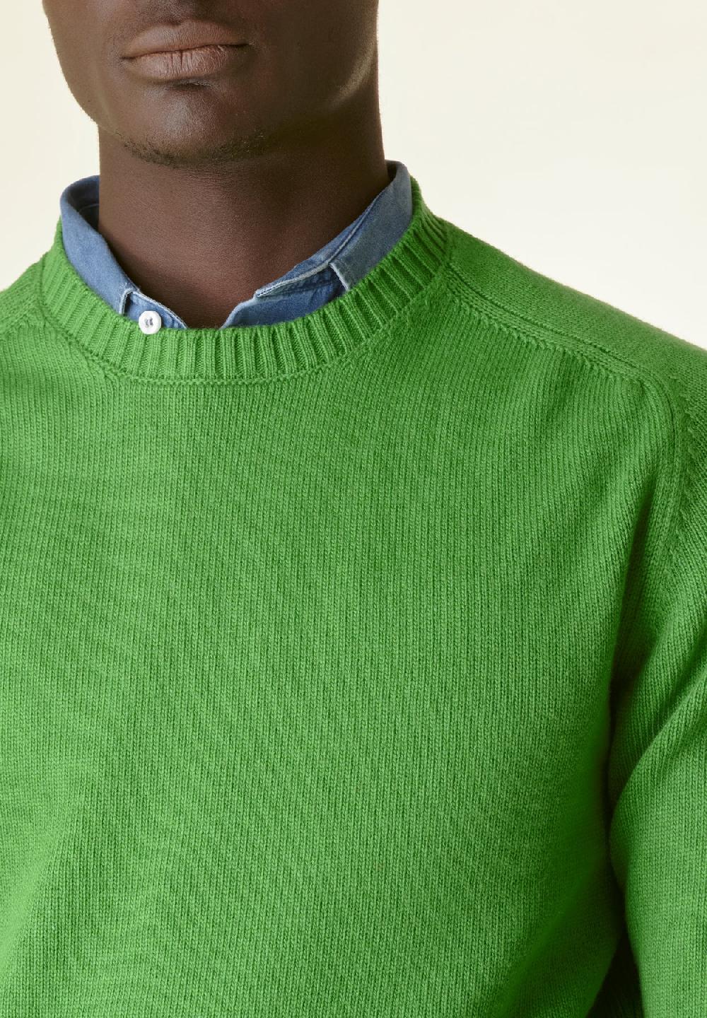 Angelico Maglia verde raglan bordi alti Spedizione gratuita