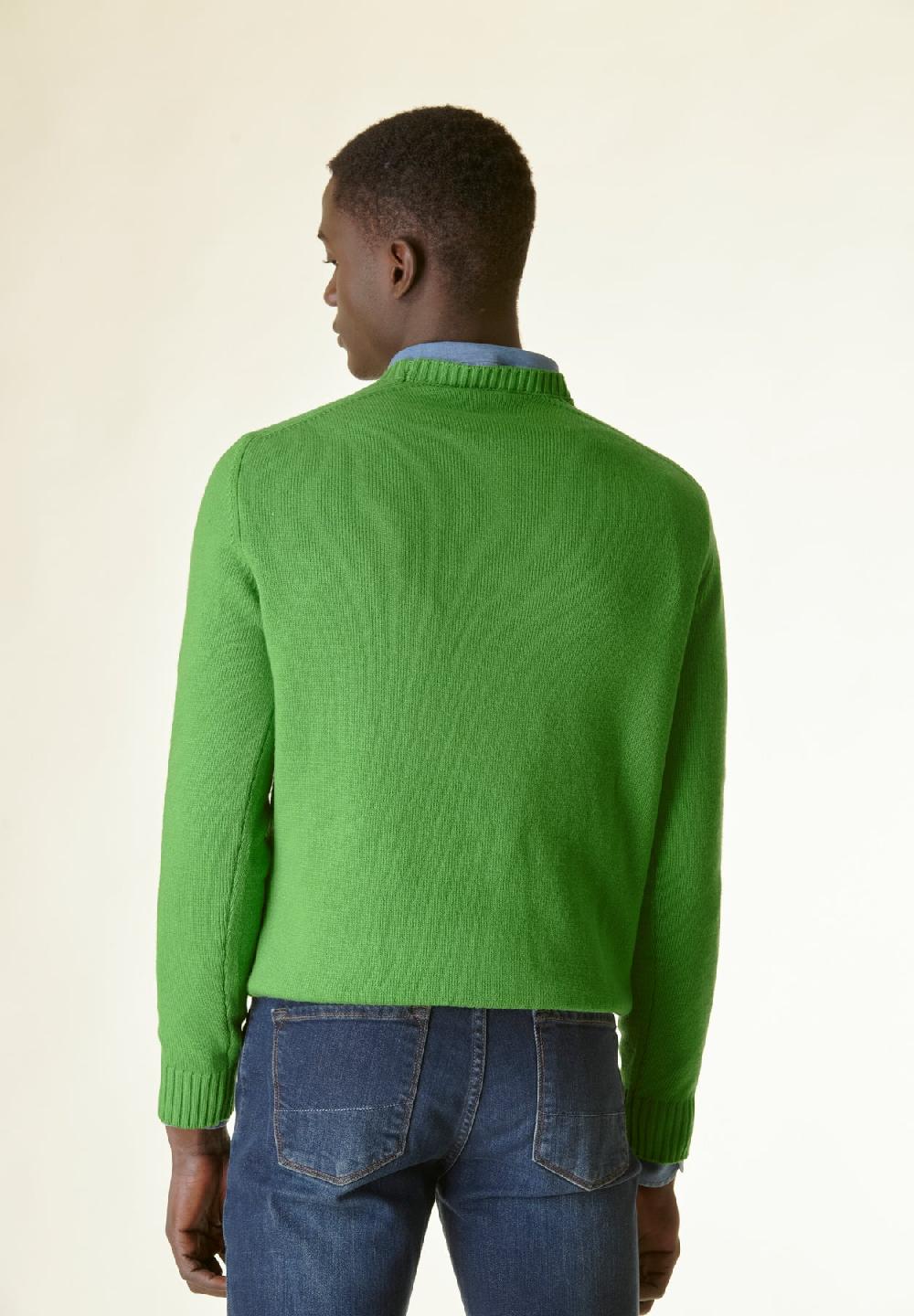 Angelico Maglia verde raglan bordi alti Spedizione gratuita