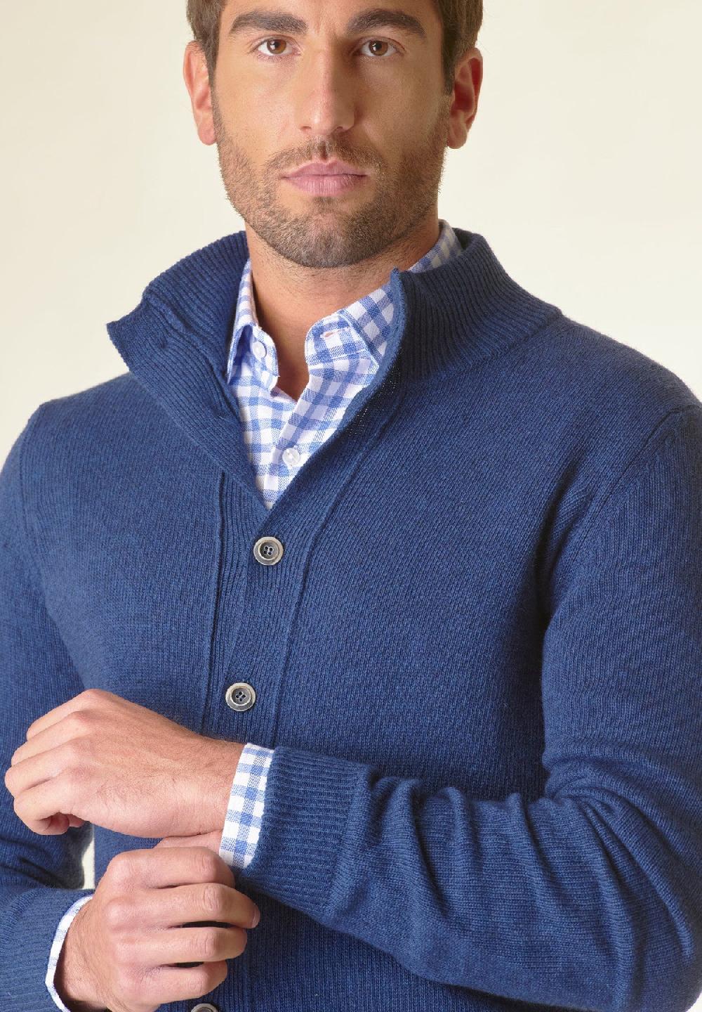 Angelico Giacca in maglia avio mano cashmere Offerta speciale