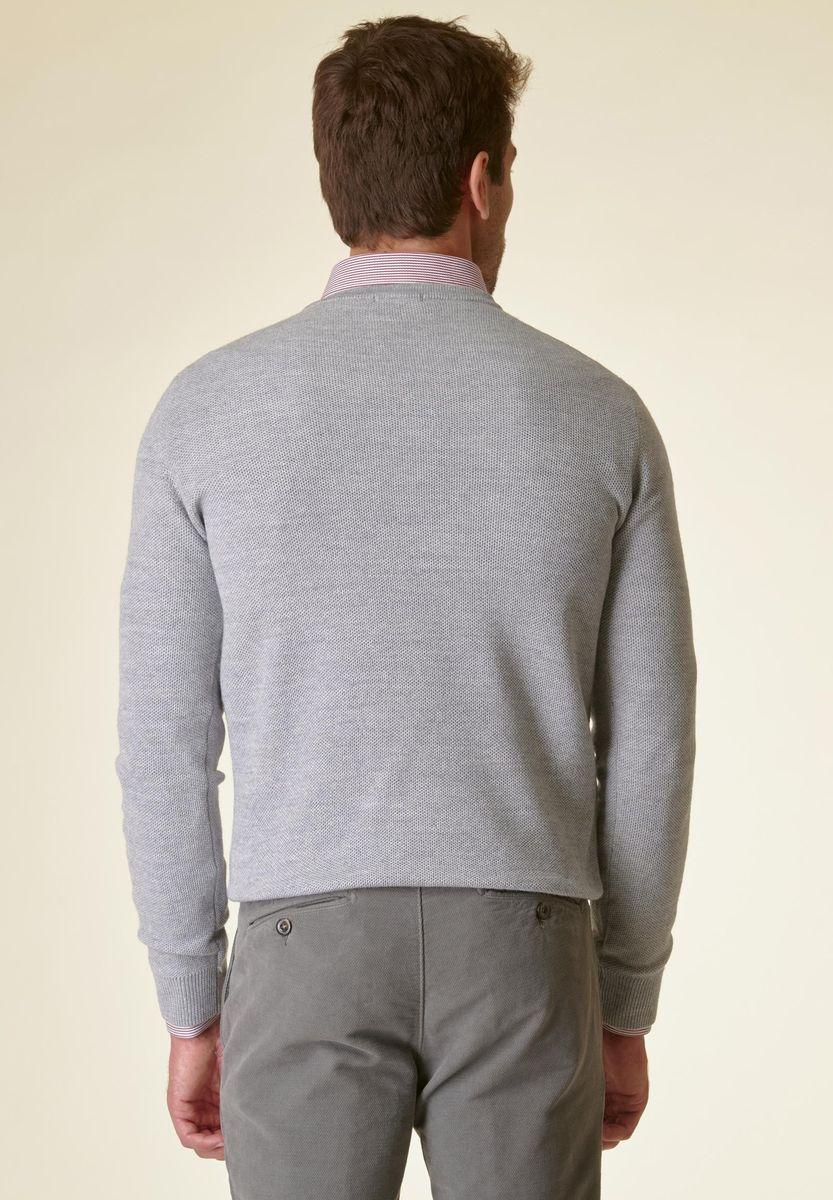Angelico Girocollo grigio chiaro grana di riso misto lana Flash Sale