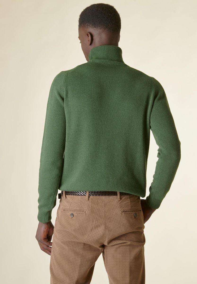 Angelico Dolcevita verde loden mano-cashmere Offerta esclusiva