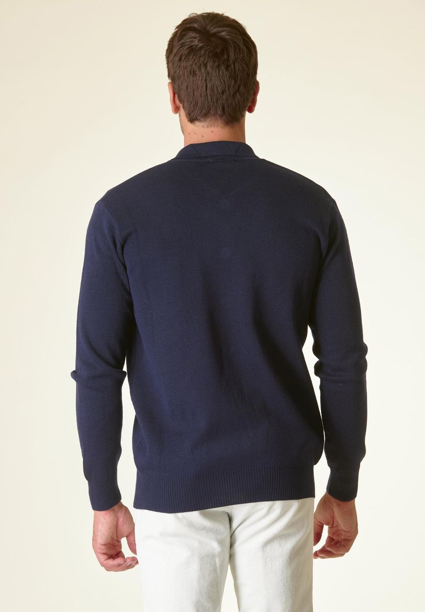 Angelico Giacca in maglia blu con taschini misto lana Offerta Giorno del Papà