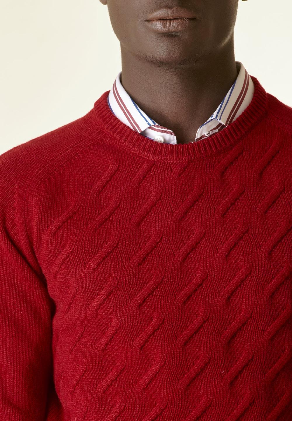 Angelico Maglia rosso scuro finte losanghe raglan Offerta San Valentino