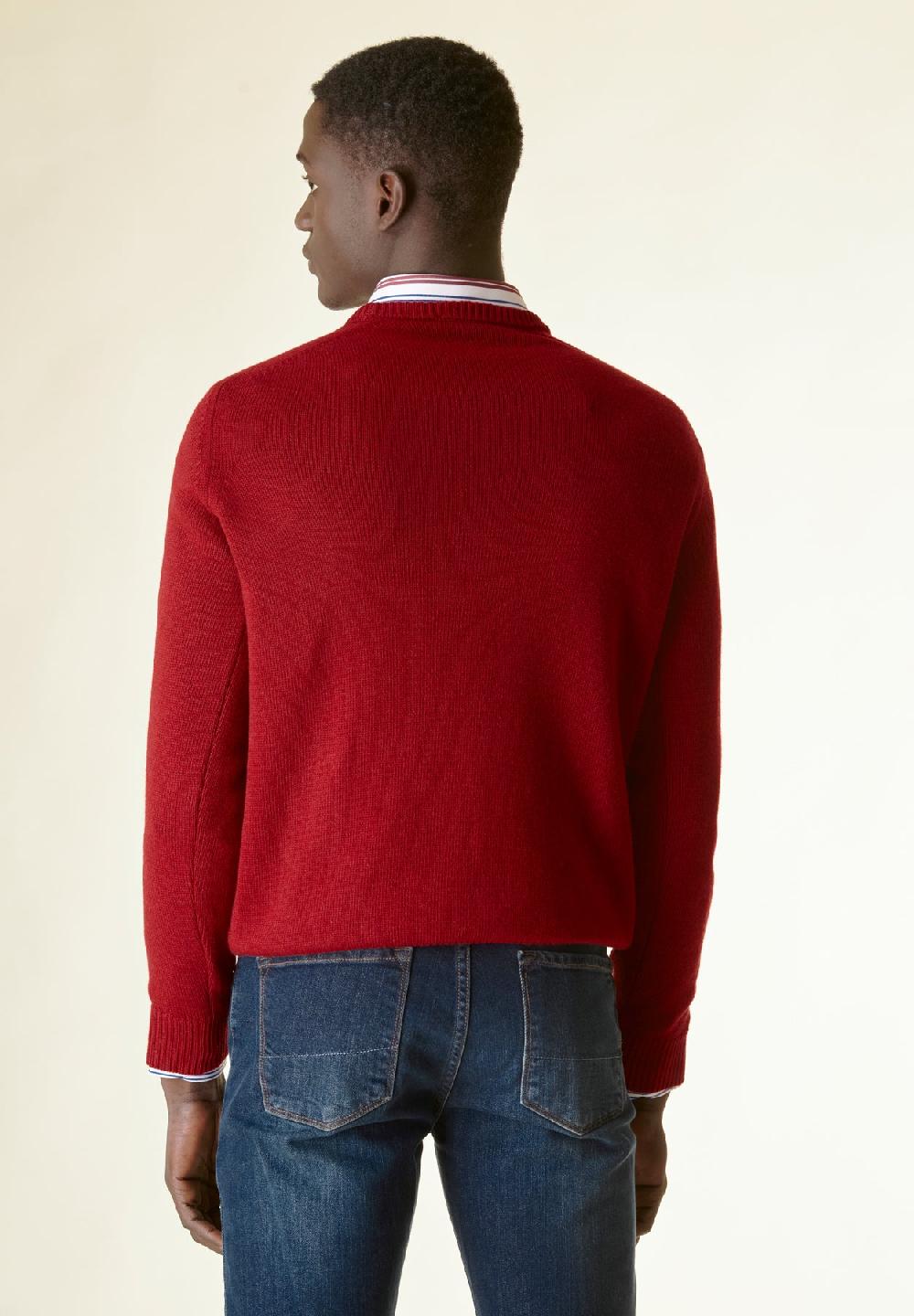 Angelico Maglia rosso scuro finte losanghe raglan Offerta San Valentino