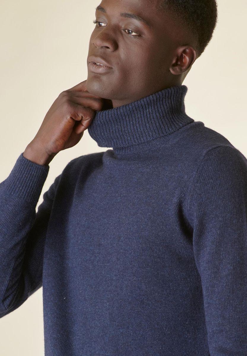 Angelico Dolcevita blu denim mano-cashmere Offerta Anniversario