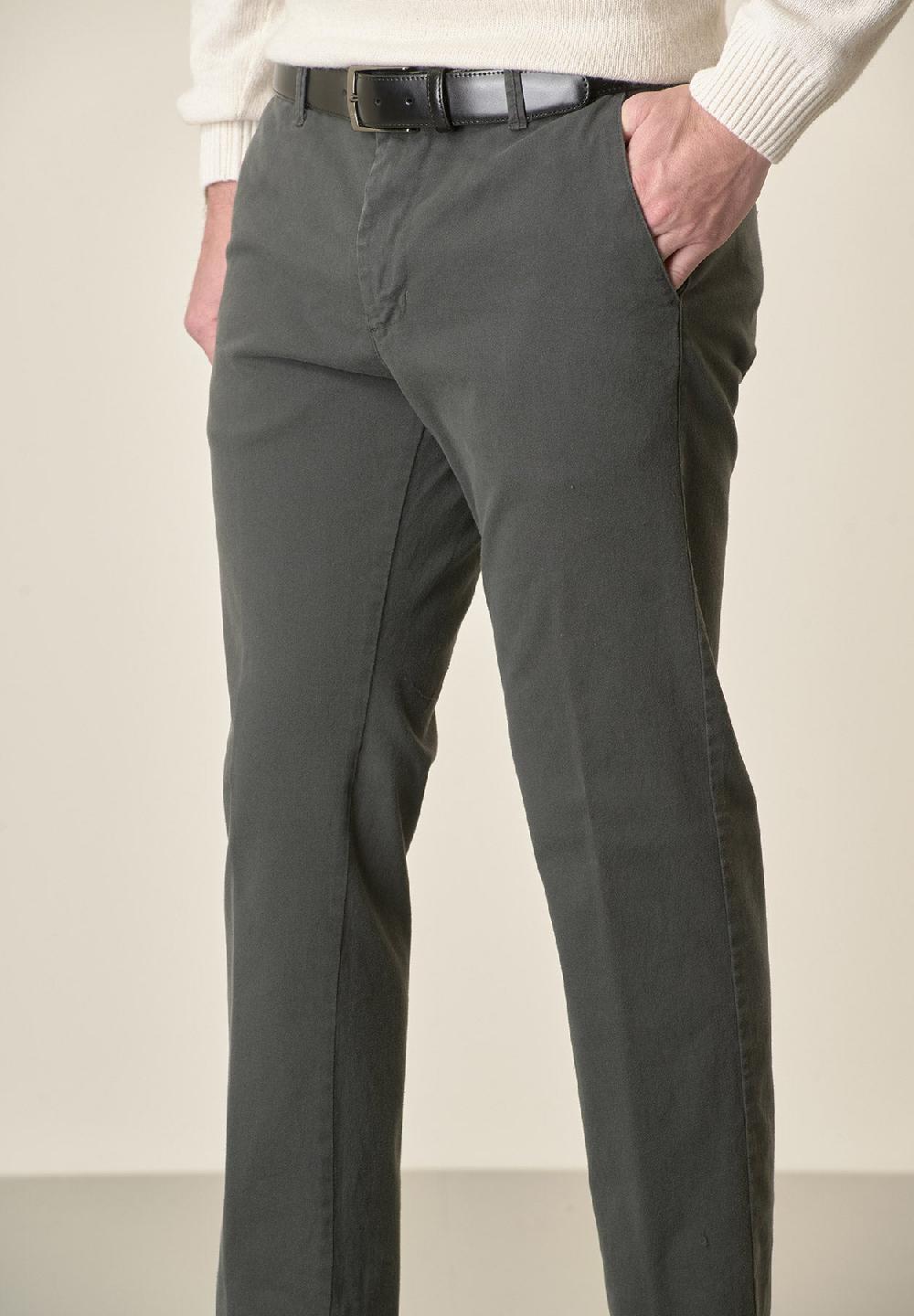 Angelico Pantalone piombo gabardina cotone stretch slim fit Latest fashion