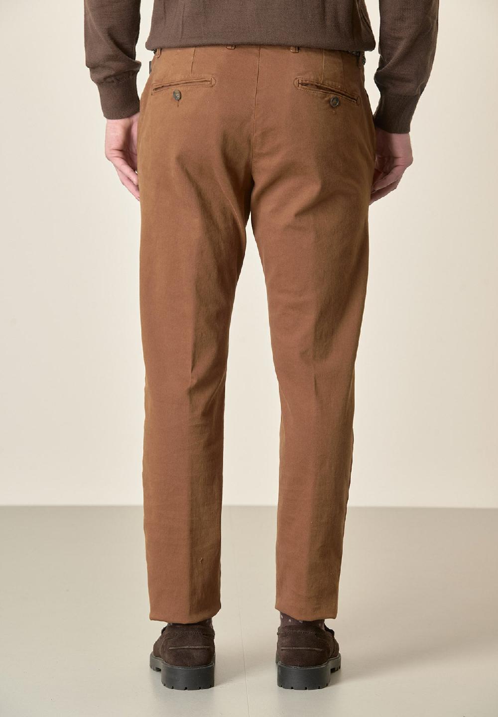 Angelico Pantalone cappuccino gabardina cotone stretch slim fit Online Outlet