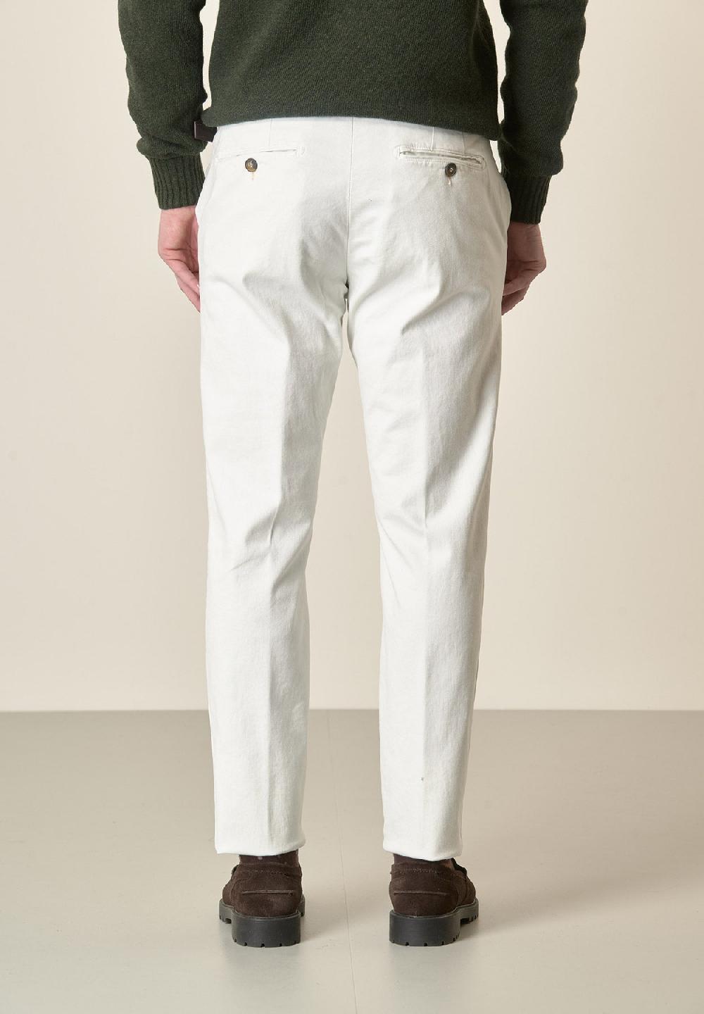 Angelico Pantalone panna gabardina cotone stretch slim fit Lightning offer