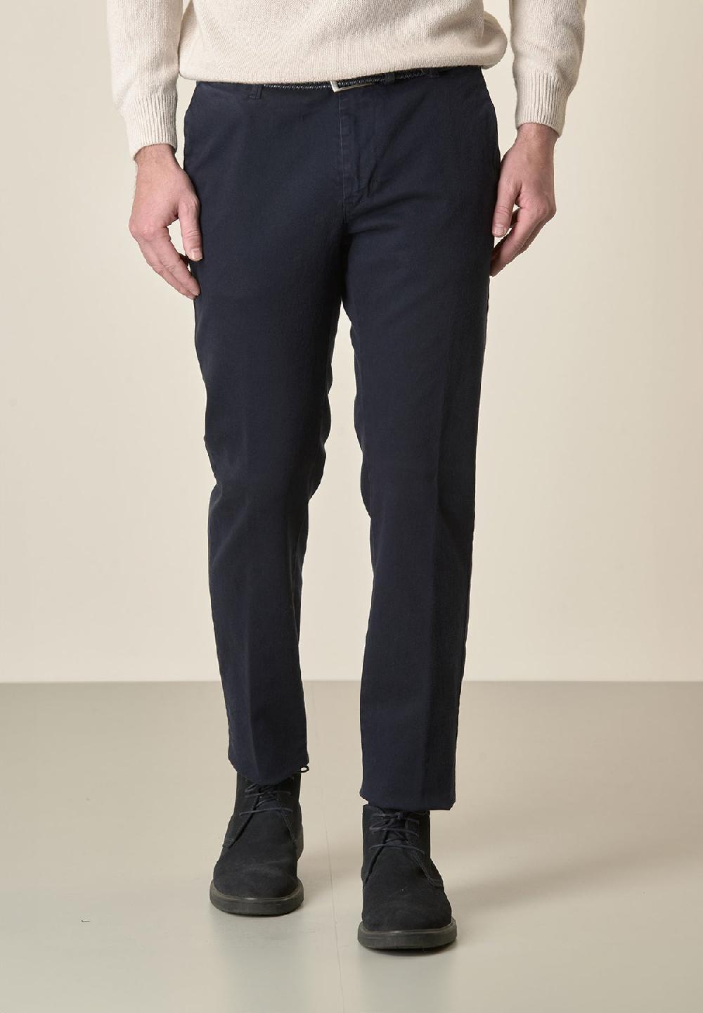 Angelico Pantalone blu gabardina cotone stretch slim fit Nuovi prodotti