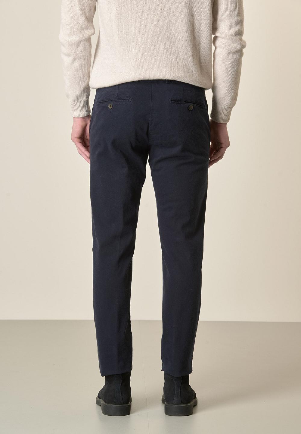 Angelico Pantalone blu gabardina cotone stretch slim fit Nuovi prodotti