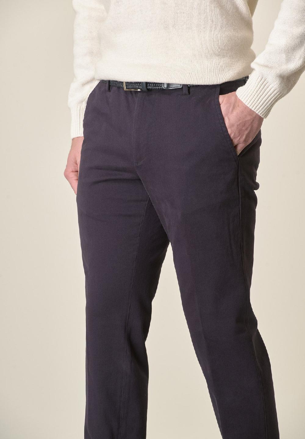 Angelico Pantalone blu sartoriale gabardina cotone regular fit Offerte stagionali