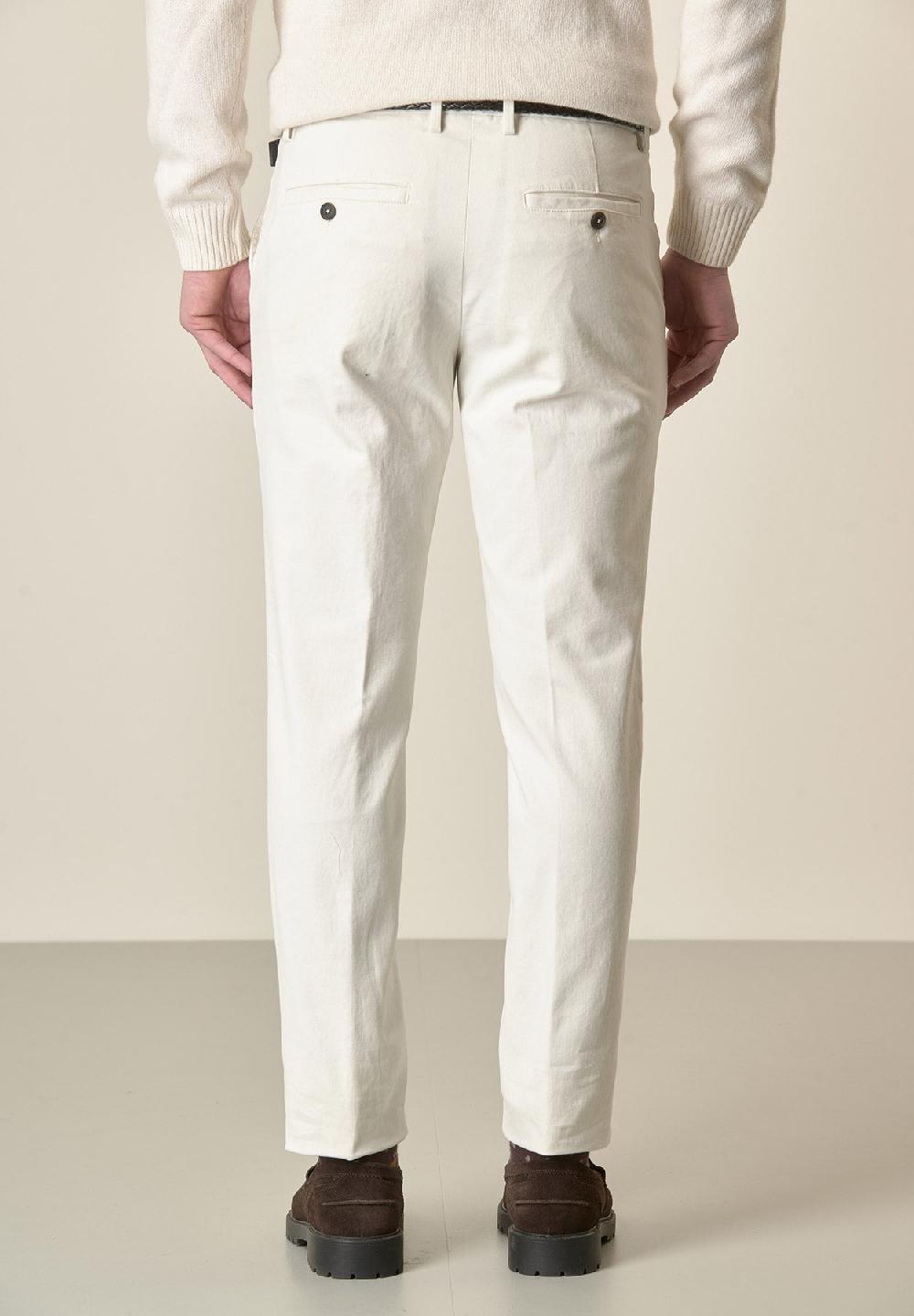 Angelico Pantalone burro sartoriale gabardina cotone regular fit Liquidazione