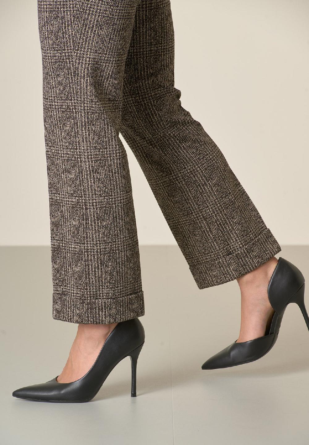 Angelico Pantalone grigio scuro quadri con risvolto Ultimi tre giorni
